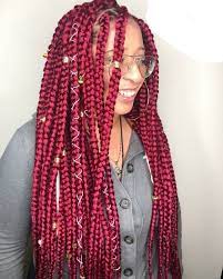 Celebs like penelope cruz, tracee ellis ross are all fans — and if these red carpet snaps prove anything, it's that braids are the perfect hairstyle. Pictures Master Collection Of 52 Burgundy Box Braids Curly Craze Red Box Braids Box Braids Hairstyles Burgundy Box Braids