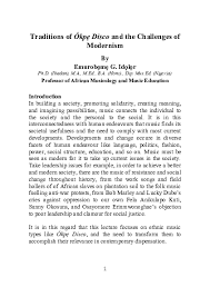 Philon de iron lady amulem emu uwa official video. Doc Traditions Of Okpe Disco And The Challenges Of Modernism Idolor G Emurobome Academia Edu
