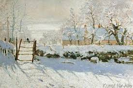 Claude Monet The Magpie Art Print Canvas On Stretcher Framed Picture Claude Monet Winterbilder Russische Malerei