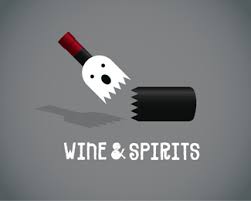 Wine Spirits Halloween Logo Graphic Design Logo Design Creative Wine And Spirits Logo Design