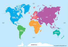 World Map With Names Of Continents Printable World Map With Continents [Free Download Pdf]