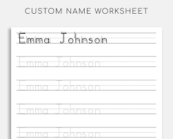 name tracing sheet name writing name worksheet learn to etsy