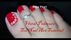 Marta nagorska is a nail technician and nail art blogger based in london, uk. Cute And Easy Flower Toe Nail Art Tutorial Diy Summer Pedicure Nail Art Rose Pearl Youtube