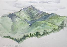 山の絵 絵と山と楽しみ 山の絵 絵 水彩風景