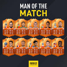 Sa prestation lui a valu d'être élu homme du match et c'est donc fort logiquement que ea sports lui a attribué cette nouvelle carte. Fifa 17 Man Of The Match Complete List Of Fut Motm Orange Cards