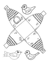 Printable Bird Crafts For Kids Cute Printable Birdhouse Template Birdhouse Craft Bird Classroom Easy Crafts For Kids