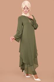Kolyeli Sifon Salas Tunik Haki Urun Kodu Knz2105 99 90 Tl Moda Stilleri Elbise Tunik