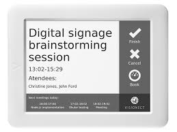 Digital Signage How We Built An E Paper Room Booking System With Google Calendar Visionect Room Booking System Digital Signage Signage System