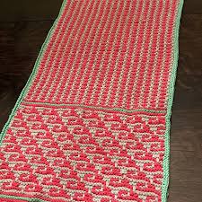 Mosaic Knit Table Runner Table Runner Pattern Table Runners Mosaic