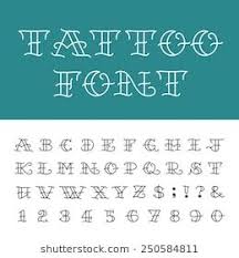 Alphabet Tattoo Vector Font Type Letters Numbers And Punctuation Marks In Traditional Tattoo Style Lettering Traditional Tattoo Numbers Lettering Alphabet
