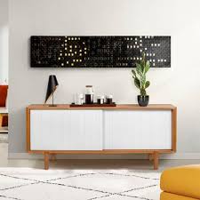 This low contemporary sideboard is characterised by its sleek leg feature. Contemporary Sideboard Sumire Woodman Ltd Oak Wood Veneer With Shelf