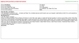 My application and i am looking forward to your reply so that we can further discuss my application. Seaman Wiper Application Letters