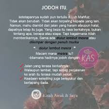 Hidup adalah pentas ujian.manusia akan diuji dalam pelbagai aspek kehidupan terutama melibatkan tiga perkara ini. Zaujah Akhi Syazwan On Twitter Jodoh Takkan Salah Alamat Tapi Cara Nak Dapatkan Jodoh Itu Adalah Pilihan Kita Dengan Cara Yang Allah Redhai Ataupun Murkai Https T Co Dmxxepi4vo
