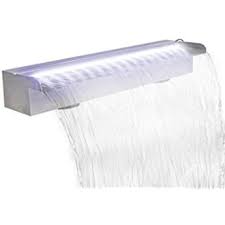 Festnight Edelstahl Rechteckige Wasserfall Wasserfontane Pool Fontane Mit Led Beleuchtung Wasserspiel 90 Cm Amazon De K Teichbeleuchtung Led Beleuchtung Pool