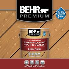 This 100% acrylic formula is great on both vertical and horizontal surfaces, and our selection of custom colors lets you bring the look of. Behr Premium 1 Gal St 117 Russet Semi Transparent Waterproofing Exterior Wood Stain And Sealer 511701 The Home Depot