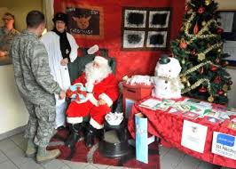 Santa Claus Greets Airmen Families At Post Office Santa Claus Santa Office Holiday