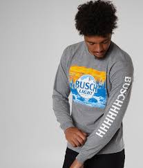 Brew City Busch Light T Shirt Men S T Shirts In Athletic Grey Buckle