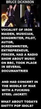 Definition Of An Idol Bruce Dickinson Iron Maiden Iron Maiden Eddie