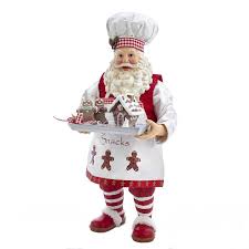Kurt Adler 11 Inch Fabriche Gingerbread Chef Santa Kohls In 2021 Santa Figurines Kurt Adler Adler