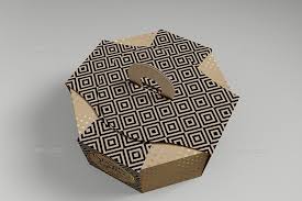 Food Pastry Boxes Vol 3 Octagon Cake Pastry Carrier Take Out Packaging Mockups Pastry Cake Copper Foil Printing Foil Print