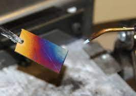 I heat colored this (mild steel) and clear powder coated it. Creating Colorful Jewelry Designs Ganoksin Jewelry Making Community
