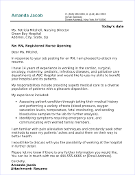 Your health plan must cover emergency care. Registered Nurse Cover Letter Sample