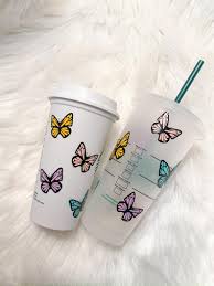 butterfly starbucks reusable cold cup starbuckscups butterly multi colored starbucks reusable cold cup or hot starbucks cup gift starbucks cups starbucks diy