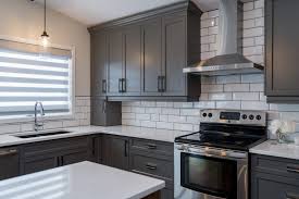 Benjamin moore kendall charcoal is a fresh, modern dark slate gray that's perfect for an accent wall, kitchen island or statement fireplace. De La Seigneurie Kitchen Netley Millwork