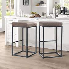 By boyel living $ 151 20 /box. Mf Studio 30 Bar Stool Counter Height Bar Stools With Footrest Pu Leather Backless Kitchen Dining Cafe Chair With Thick Cushion Sturdy Chromed Metal Steel Frame Base For Indoor Outdoor Brown 2pc