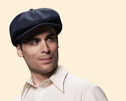 30s 20s Newsboy CAP Blue Linen Blend Swing Lindy Hop 1930 1920