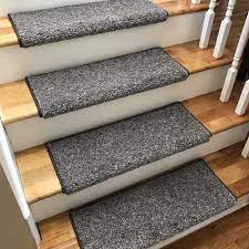 Buy wood stair treads online! Coastal Charm Driftwood True Bullnose Padded Carpet Stair Tread Sold Each True Bullnose And True Flat Padded Carpet Stair Treads
