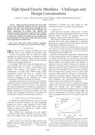 Citations may include links to full text content from pubmed central and publisher web sites. Pdf High Speed Electric Machines Challenges And Design Considerations