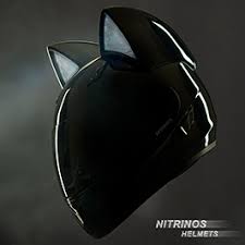 Personality cat ears motorcycle full helmet summer men women riding helmets moto. Neko Helmet Nitrinos