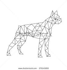 Black And White Boxer Dog Vector Stock Vector Polygon Boxer Dog Black And White Vector 375245893 Jpg 450 470 Arte Tatoo Bordado