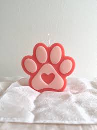 Paw Print Decorative Candle