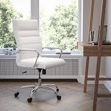 Elegant cheap office chairs design : Amazon Com Flash Furniture High Back Office Chair White Leathersoft Office Chair With Wheels And Arms Furniture Decor