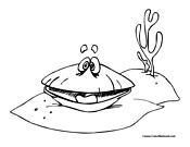 Coloring of the closely related species tridacna. Clam Coloring Pages