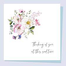 Sending flowers shows that you are thinking of the grieving family or person. Sympathy Card Botanical Watercolour Flowers Thinking Of You