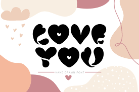 I love the imperfect printed effect that is similar to what you get screen printing by hand. Love You Hand Drawn Valentine Font In Fonts On Yellow Images Creative Store