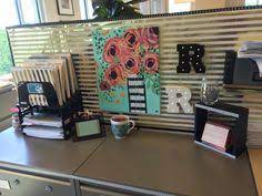 Place on your desk what you naturally reach for during a work sesh: 73 Best Cubicle Decor Ideas Cubicle Decor Cubicle Office Cubicle
