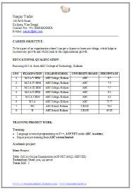 Mca Fresher Resume Format Doc 1 Resume Format For Freshers Resume Format Download Resume Format