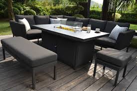 Shop wayfair for the best firepit coffee table. Pulse Rectangular Corner Dining Set With Firepit Table Charcoal Elements