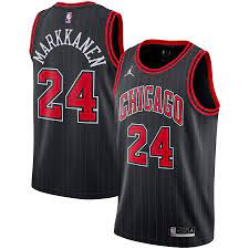 Lauri elias markkanen is a finnish professional basketball player for the chicago bulls of the national basketball association. Men S Jordan Brand Lauri Markkanen Black Chicago Bulls 2020 21 Swingman Jersey Statement Edition