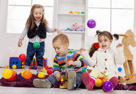 Creating a designated nap space in a playroom allows your child to recharge and jump right back into their day of fun! Kids Playing In The Room Stock Photo Picture And Royalty Free Image Image 17639162