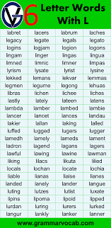 6 letter words starting with a. Six Letter Words That Start With L Grammarvocab