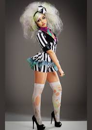 See more ideas about beetlejuice costume, beetlejuice, beetlejuice makeup. Womens Cute Striped Beetlejuice Style Costume
