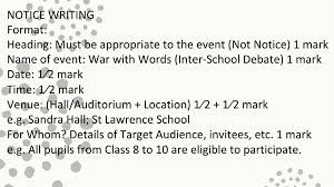 Name of department, institution, or organization. Notice Writing Online Worksheet