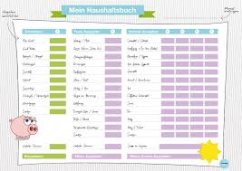 Wir haben die häufigsten kategorien an einnahmen und ausgaben schon mal eingefüllt; Haushaltsbuch Visual Ly