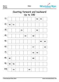 These worksheets take the form of printable math test which students can use both for homework or classroom activities. Counting Forwards And Backwards Worksheets Free Printable Pdf