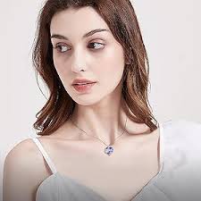 Amazon.com: EleQueen Angel Wings Heart Necklace for Women, Blue Heart  Pendant Jewelry Gifts for Her Women Mom Grandma